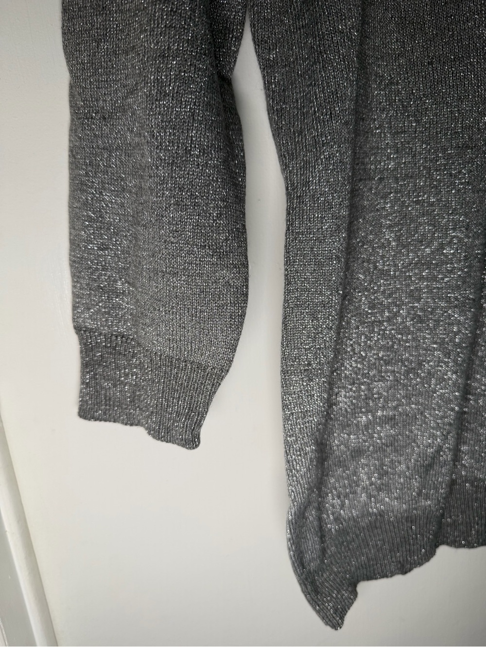 New York & Company Metallic Gray Crewneck Sweater - women - size “M” - Picture 2 of 4